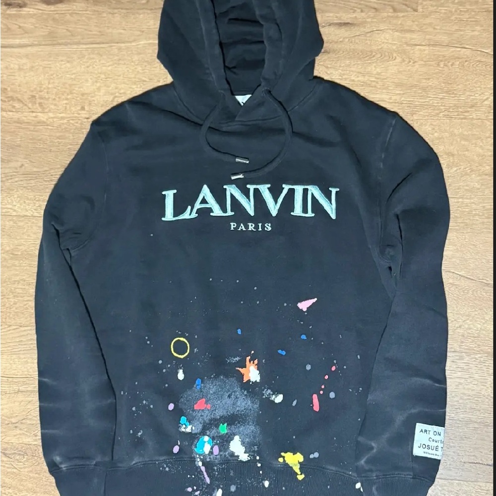 Black Artistic Print Hoodie
